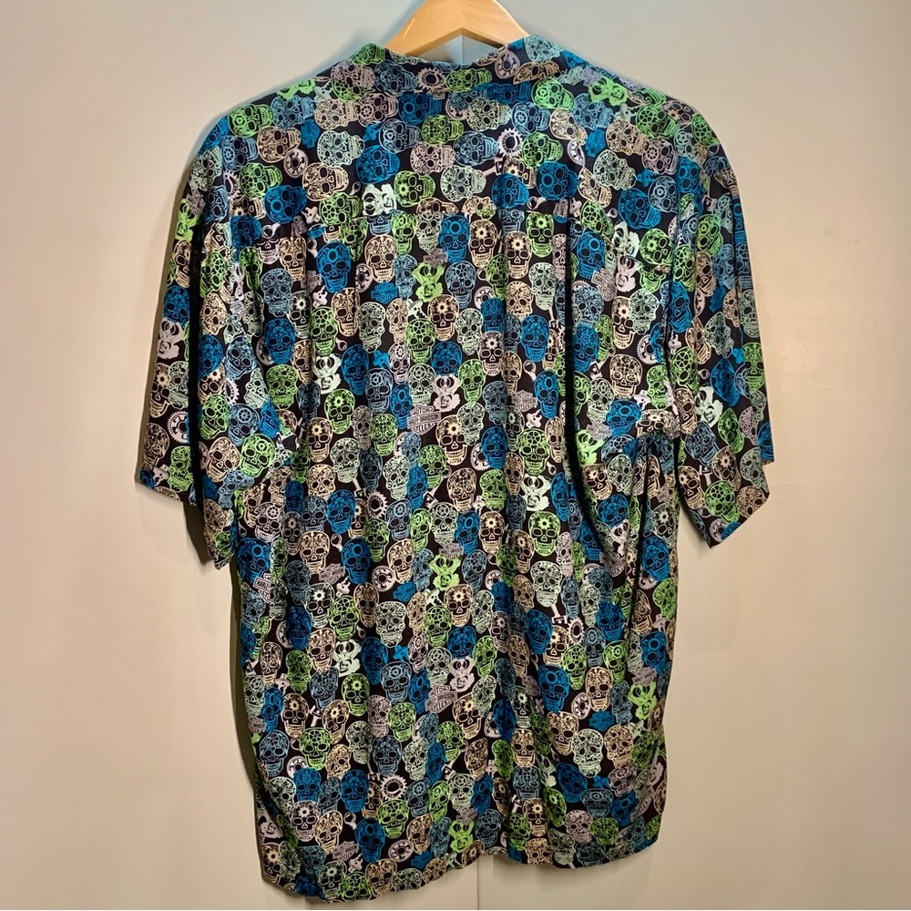 Harley-Davidson Multicolor Skull Pattern Men's Sh… - image 6